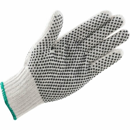 Global Industrial PVC Dot Knit Gloves, Double-Sided, Black, Medium, 1-Dozen 708351M